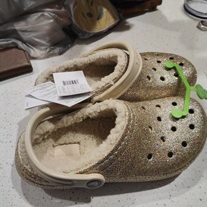 Glitter gold Crocs Womens 7